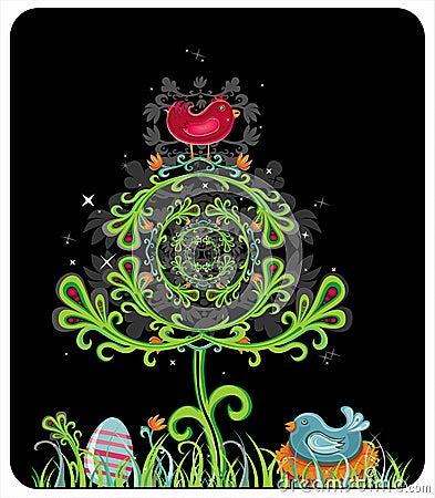 Mystic Easter card Vector Illustration