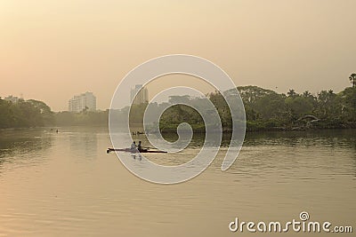 Mystic morning at rabindra sarobar lake, kolkata Stock Photo