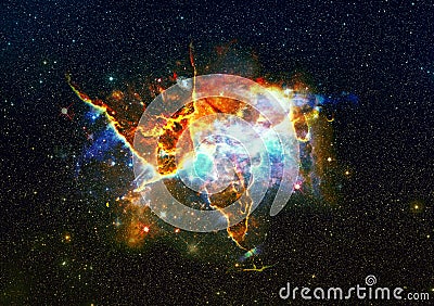 Mystic Mountain in outer space. Stock Photo