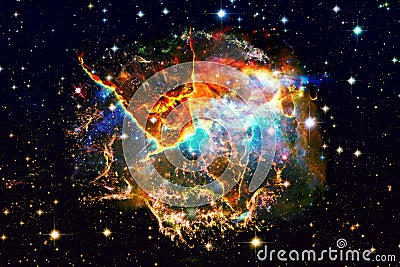 Mystic Mountain in outer space. Stock Photo