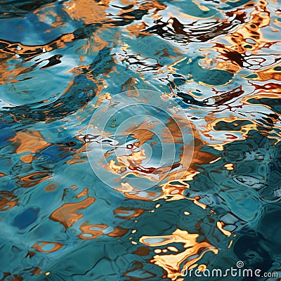 Mystic Reflections: Enigmatic patterns mirrored in a shimmering pool of perception Stock Photo