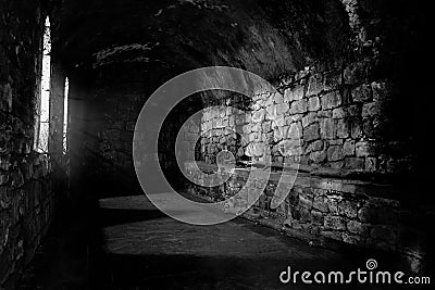 Mystical black and white room Stock Photo