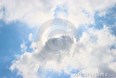 Mystical clouds in the blue sky Stock Photo