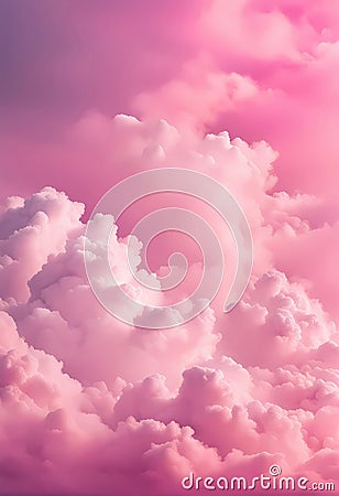 Mystical clouds pink pastel colors background vertical image Stock Photo