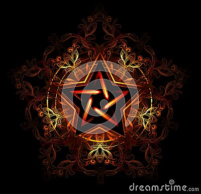 Mystical fiery star Stock Photo