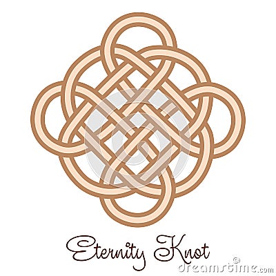 Mystical knot of longevity and health, a sign of good luck Feng Shui, infinity knot, health symbol tattoo. Vector Illustration