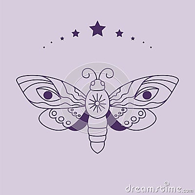 Mystical lepidoptera with wings adorned with eyes Stock Photo