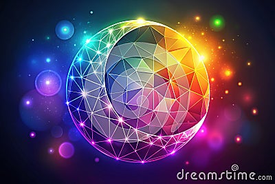 Mystical Moon Geometry Exploring Celestial Patterns in Abstract Bokeh Art a Sacred Geometry Design Stock Photo
