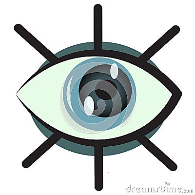 Mystical observant eye. All-seeing eye. Abstract minimalist hand drawn vector illustration close up. An attentive look Vector Illustration