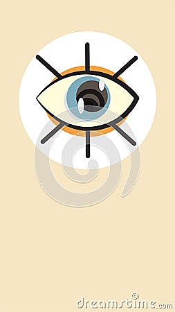 Mystical observant eye. All-seeing eye. Highlights for stories. Abstract minimalist hand drawn vector illustration Vector Illustration