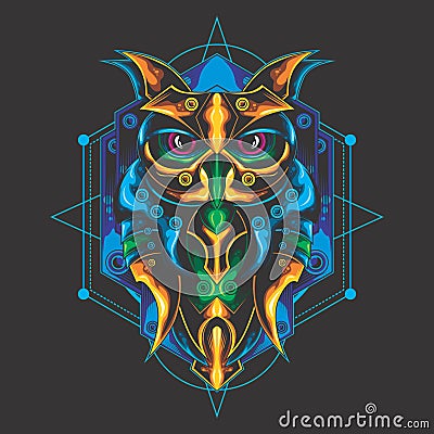 Mystical owl design Vector Illustration