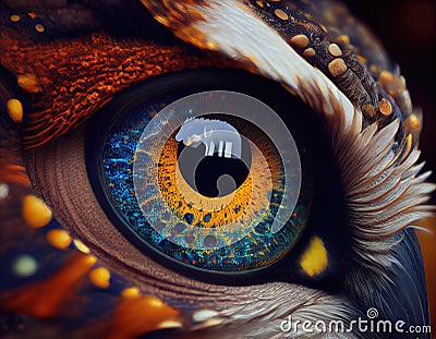 Mystical Owl Eye - A Captivating Glimpse Into The Spirit of Nature Stock Photo