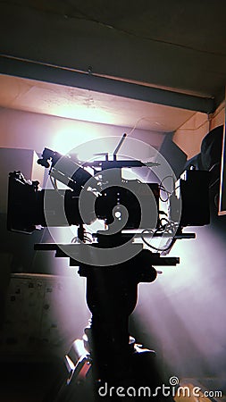 Silhouette of a movie camera Stock Photo