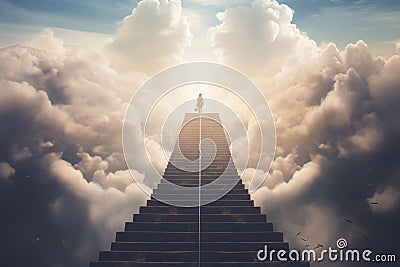 Mystical Stairway heaven. Generate Ai Stock Photo