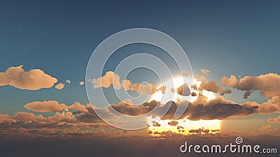 Mystical sun and clouds Stock Photo