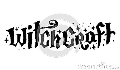 Mysticism witchcraft occult hand drawn lettering illustration Vector Illustration