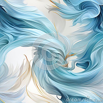 Mythical bird wings in fluid abstraction with rococo pastel colors and flowing fabrics (tiled) Stock Photo