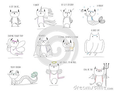 Mythical cats Vector Illustration