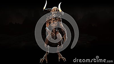 Demon mythical monster 3d render Stock Photo