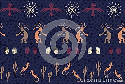 Mythical, design with humpbacked man playing flute musical instrument Vector Illustration