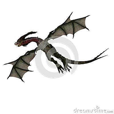 Mythical Fantasy Dragon with Forktail Stock Photo