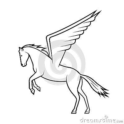Mythical horse Pegasus on a white background Vector Illustration