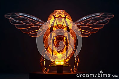 Mythical radiant beast with wings. Generate ai Stock Photo