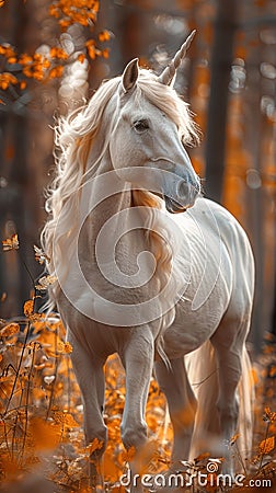 Mythical unicorn forest Stock Photo