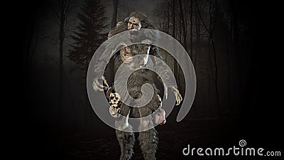 Wendigo mythical monster 3d render Stock Photo