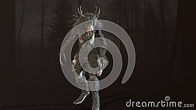 Wendigo mythical monster 3d render Stock Photo