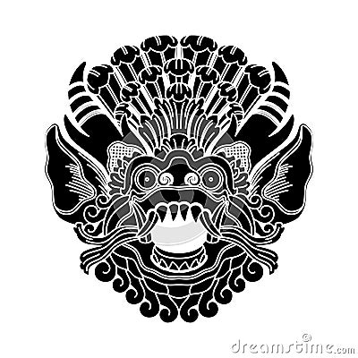 Mythological gods head, indonesian traditional art Vector Illustration