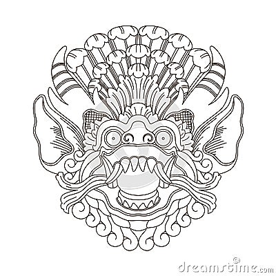 Mythological gods head, indonesian traditional art Vector Illustration