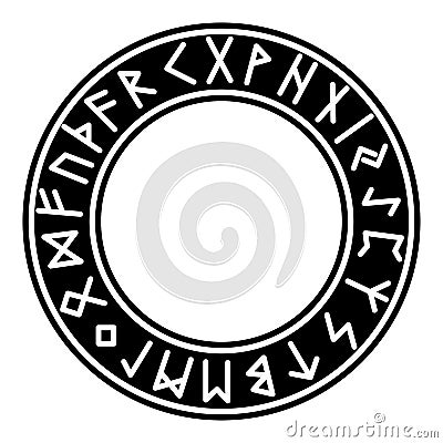 Runes Futhark Vikings Pagan Heathen Mythology Stock Photo