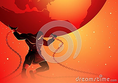 Mythology Silhouette Greek Atlas Vector Illustration