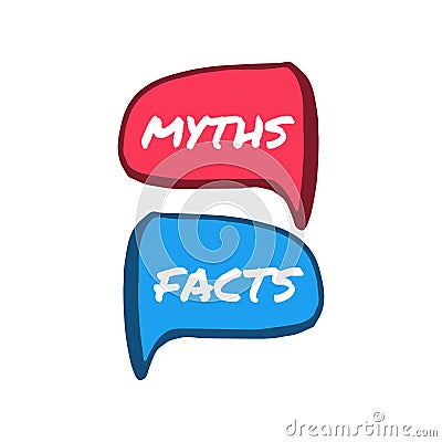 Myths facts. Speech bubble icons. Vector illustration on white background Vector Illustration