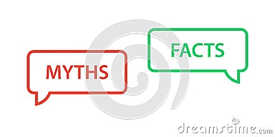 myths vs facts icon speech bubbles Stock Photo