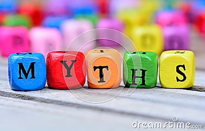 Myths word on table Stock Photo