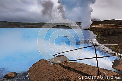 Myvatn nature baths in the north of iceland Stock Photo