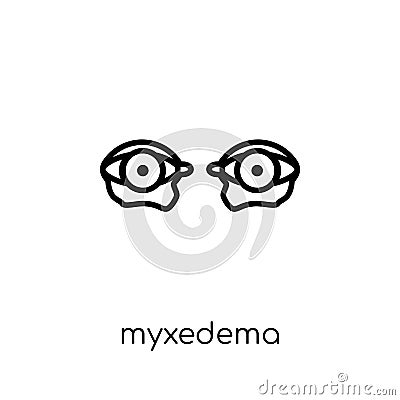 Myxedema icon. Trendy modern flat linear vector Myxedema icon on Vector Illustration