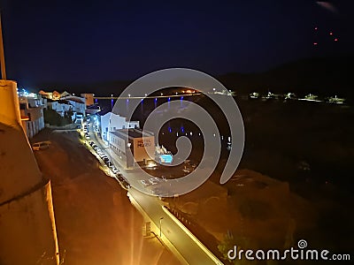 MÃ©rtola in the night Stock Photo