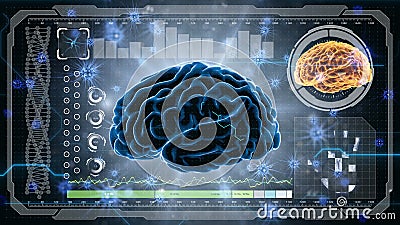 Móżdżkowi bodzowie Neuronu system Ludzka anatomia Móżdżkowa praca przelewanie pulsy i wywołująca informacja HUD tło Móżdżkowi bodzowie Neuronu system Ludzka anatomia Móżdżkowa praca przelewanie pulsy i wywołująca informacja HUD tło