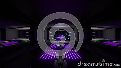 Mörk svart rymdvetenskaplig tunnel med grönt lila ljus 3d bild bakgrundsbild vj-slinga ändlöst vektor illustrationer Mörk svart rymdvetenskaplig tunnel med grönt lila ljus 3d bild bakgrundsbild vj-slinga ändlöst vektor illustrationer