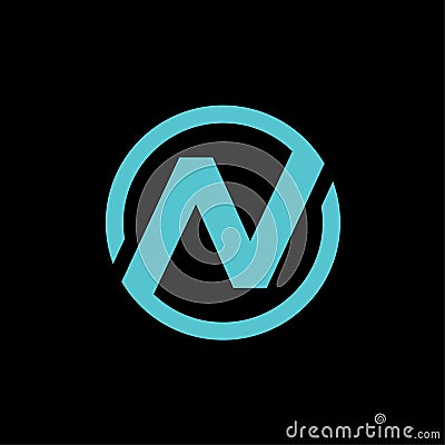 N circle letter initial logo icon design vector illustration Vector Illustration