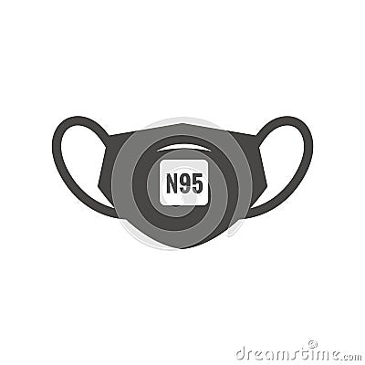 N95 facemask ppe face mask icon set - respiratory face masks Vector Illustration