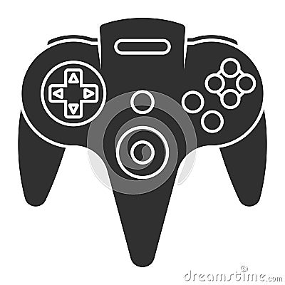 N64 or gamecube video game controller flat vector icon for apps or website Vector Illustration