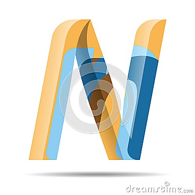 N Letter Colorful Modern alphabet logo. Vector Illustration