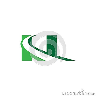 N letter road construction creative symbol layout Vector Illustration