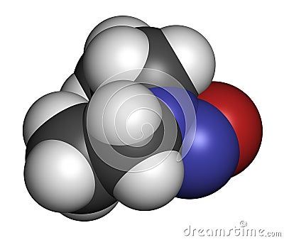 N-Nitroso-diethylamine or NDEA carcinogenic molecule. 3D rendering. Stock Photo