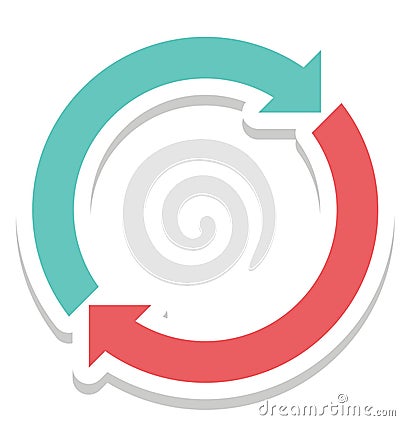 Processing, Synchronization Color Isolated Vector Icon Stock Photo