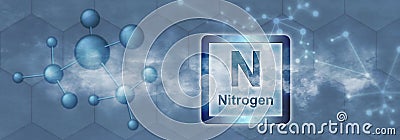 N symbol. Nitrogen chemical element Stock Photo